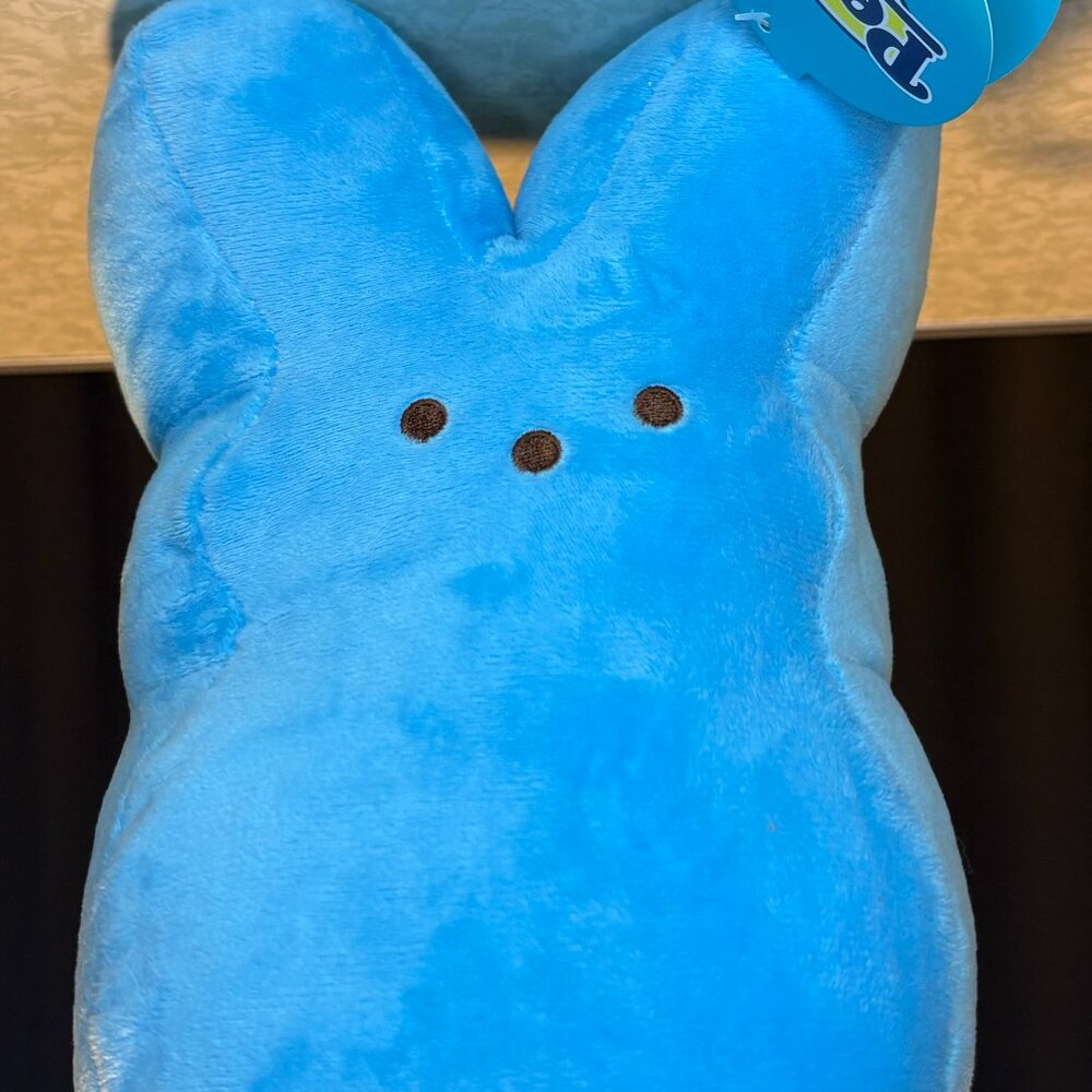 Peeps Blue Bunny Plush Stuffed Animal Easter Decor